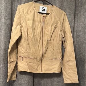 G by Guess Beige Leather Jacket